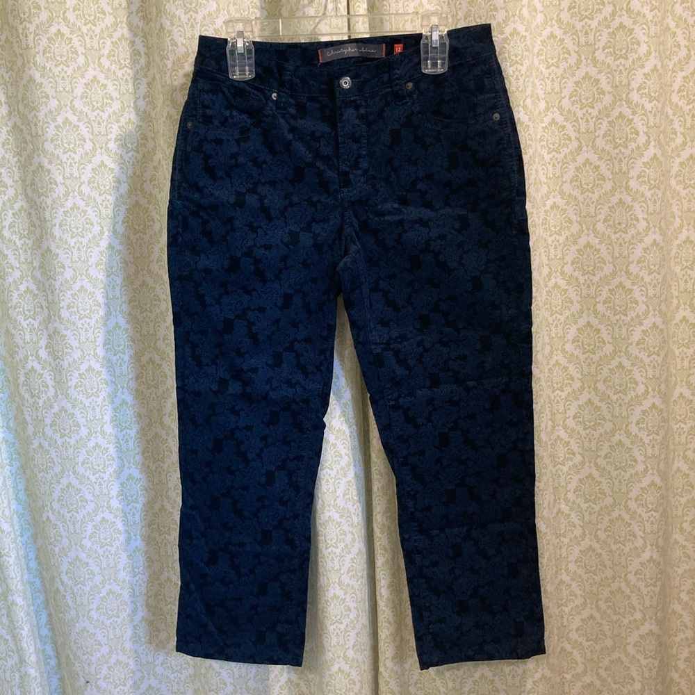 Christopher Blue velveteen crop pants